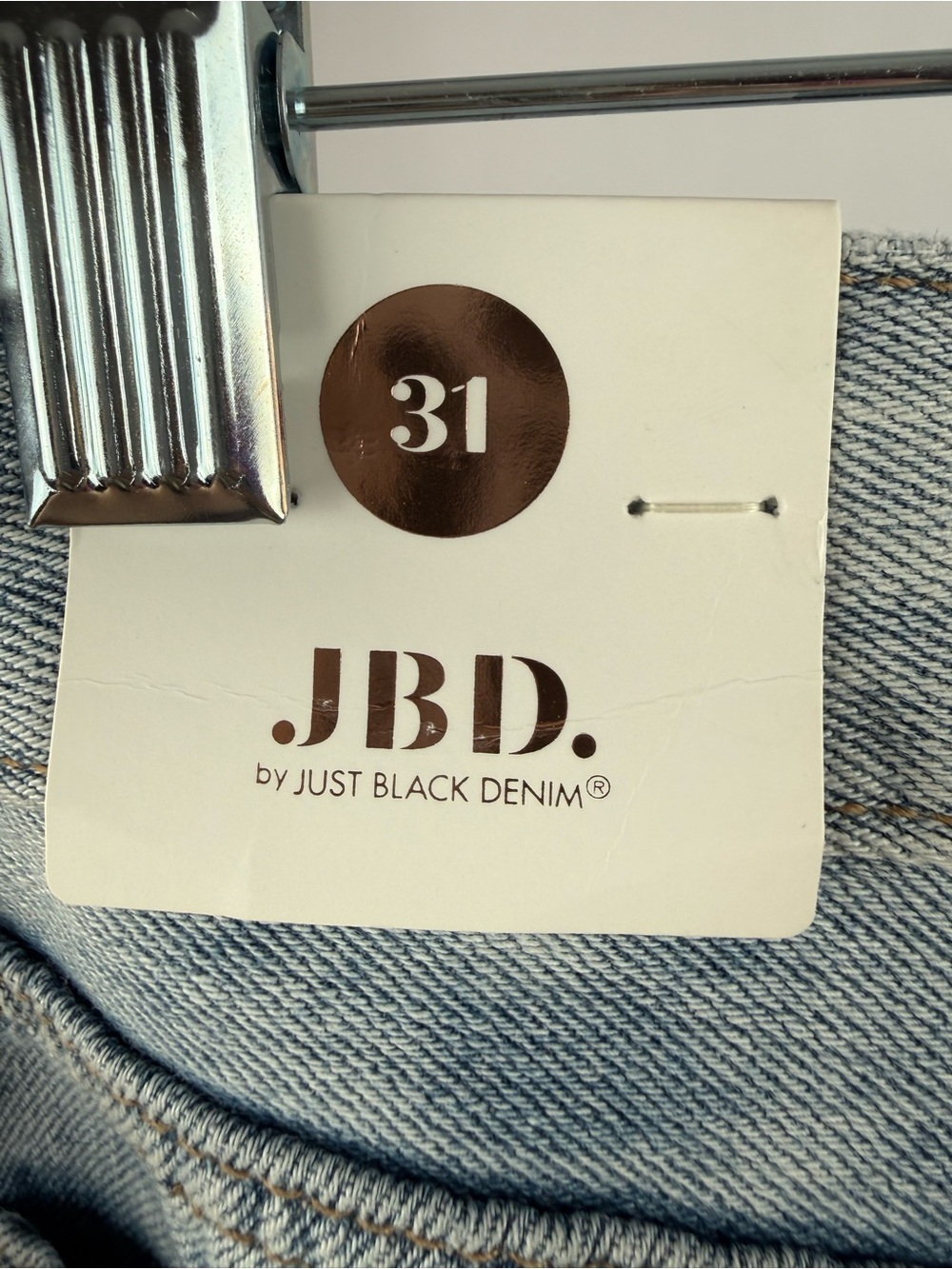 JBD Just Black Denim Distressed Relaxed Straight Leg Jeans Raw Hem Light NWT 31 - Picture 4 of 6